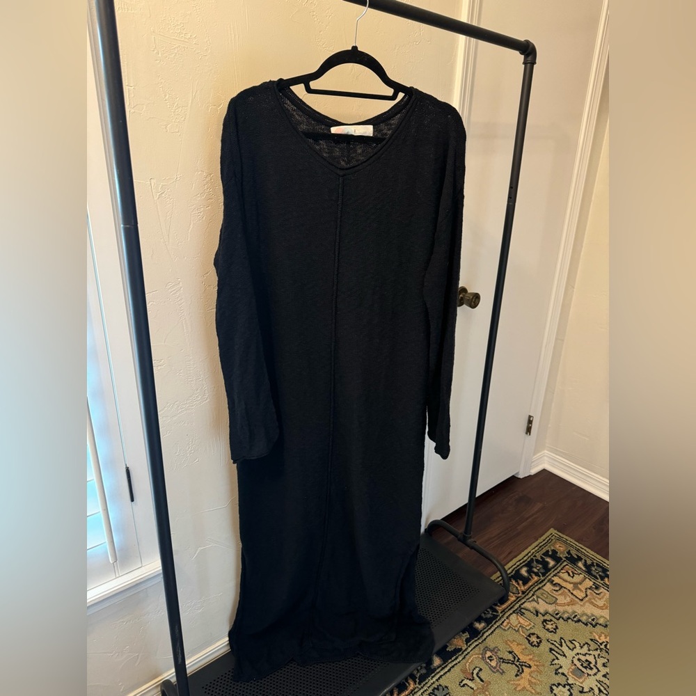 Free People Black Knit Maxi Dress